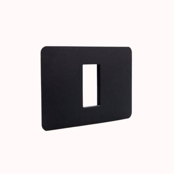 Matixgo - Placa 1 posto 4x2 preta - 1 módulo - Termoplástico halogen free - Acabamento mate