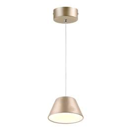 Pendente LED 3000K 9W Bivolt Ø16x10cm Metal e Acrílico Dourado