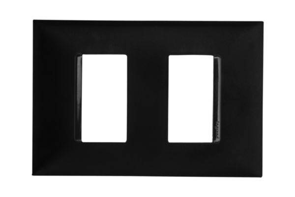 Placa 2 Postos Separados 4X2 Preto - Pial Plus+