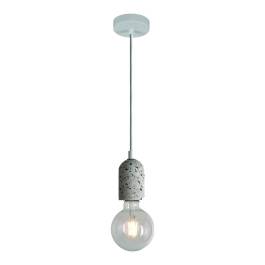 Pendente Soquete Ø6x9cm Metal, Concreto e Pedra Cinza