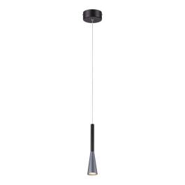 Pendente LED 3000K 6W Bivolt Ø5x28cm Metal e Acrílico Cinza