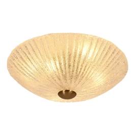 Plafon de Sobrepor Redondo Ø40cm Metal e Vidro Bronze