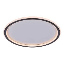 Plafon de Sobrepor LED Redondo 3000K 49W Bivolt Ø40cm Metal e Silicone Preto