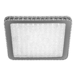 Plafon de Sobrepor LED Quadrado 6000K 24W Bivolt 40x40x7,5cm Metal e Cristal Branco