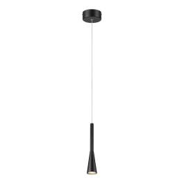 Pendente LED 3000K 6W Bivolt Ø5x28cm Metal e Acrílico Preto