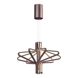 Pendente LED 3000K 102W Bivolt Ø61cm Metal e Acrílico Marrom