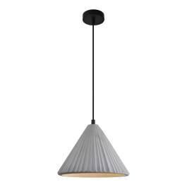 Pendente Cônico Ø24x21cm Metal e Concreto Cinza