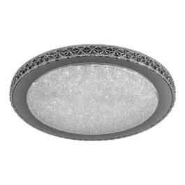 Plafon de Sobrepor LED Redondo 6000K 24W Bivolt Ø40x7,5cm Metal e Cristal Branco