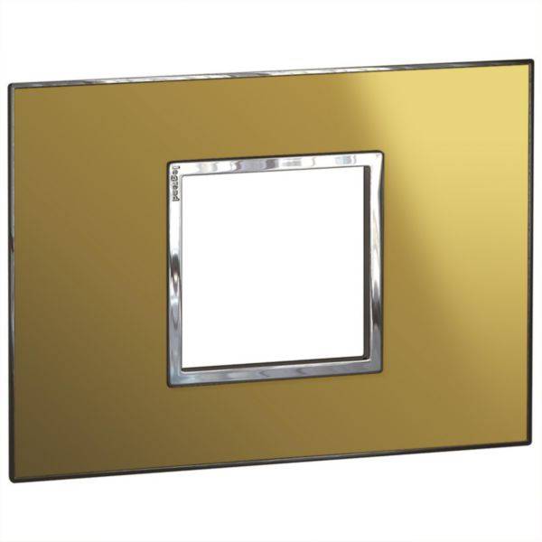 Placa 2 Postos 4X2 Quadrados Gold Reflective Arteor