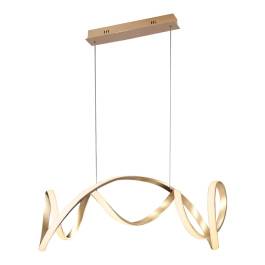 Pendente LED 3000K 65W Bivolt 21x100cm Metal e Silicone Dourado