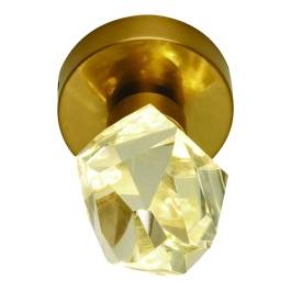 Plafon de Sobrepor LED 3000K 5W Bivolt Ø8,5x17cm Metal e Cristal Bronze