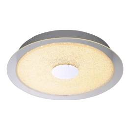 Plafon de Sobrepor LED Redondo 3000K 12W Bivolt Ø28cm Metal e Vidro Branco