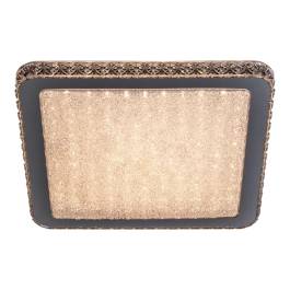 Plafon de Sobrepor LED Quadrado 3000K 24W Bivolt 40x40x7,5cm Metal e Cristal Branco