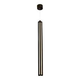 Pendente LED Retangular 3000K 37W Bivolt 100x8x8cm Metal e Acrílico Preto