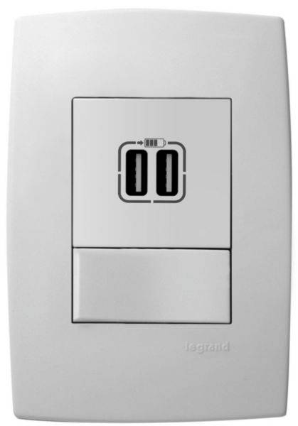 Carregador 2X USB 3000Ma 4X2 Branco - Pialplus
