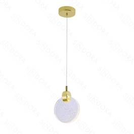 Pendente LED 3000K 5W Bivolt Ø15cm Metal e Cristal Dourado