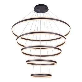 Pendente LED Redondo 3000K 500W Bivolt Ø120cm Metal e Acrílico Preto