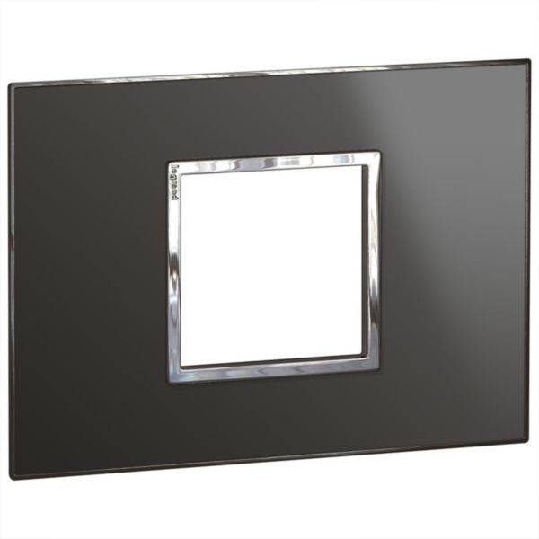 Placa 2 Postos 4X2 Quadrados Black Reflective Arteor