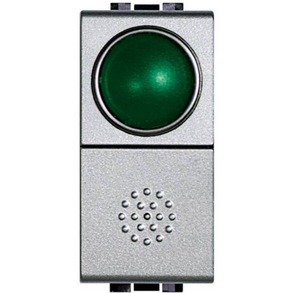Pulsador C/ Difusor Luminoso Verde 10A 250V  - Tech