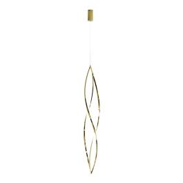 Pendente LED 3000K 48W Bivolt 120xØ21cm Inox e Silicone Dourado