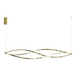 Pendente LED 3000K 65W Bivolt 20x157cm Inox e Silicone Dourado