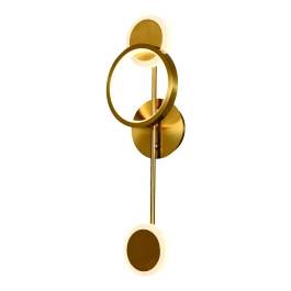 Arandela de Parede LED 3000K 23W Bivolt 50x16x10cm Metal e Acrílico Dourado