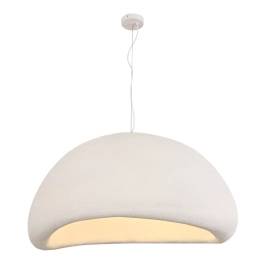 Pendente Ø80x40cm Metal e Resina Branco