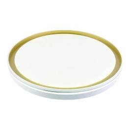 Plafon de Sobrepor LED Redondo 3000K/4500K/6500K Multitemperatura 60W Bivolt Ø40x7,6cm Metal e Acrílico Dourado
