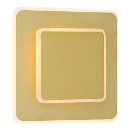 Arandela de Parede LED Quadrado 3000K 20W Bivolt 20x20cm Metal e Acrílico Dourado Escovado