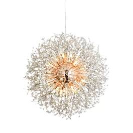 Pendente Ø60cm Metal e Cristal Rosê