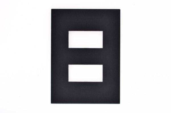 Plaque 4X2 1+1M Carre Graphite