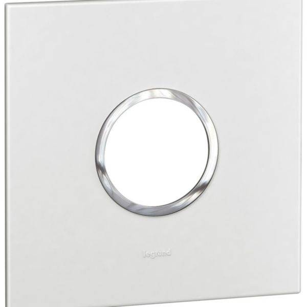 Arteor - Placa 2 postos 4x4inches redondos - Padrão americano - Plástico termoplástico - Branco brilhante