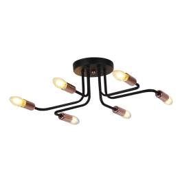 Plafon de Sobrepor 54x43cm Metal Preto - Sindora Iluminação DCX01301-6
