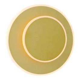 Arandela de Parede LED Redondo 3000K 17W Bivolt Ø20cm Metal e Acrílico Dourado Escovado