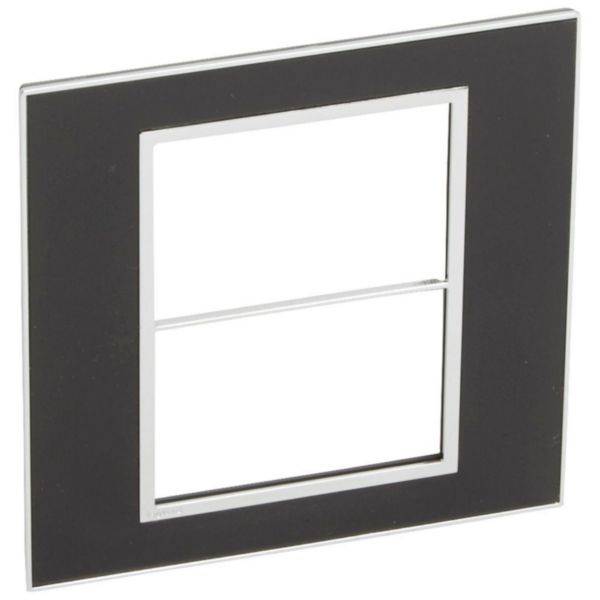 Arteor - Placa 2x3 modulos 4x4inches - Espelho quadrado - Preto brilhante - Fixação rápida