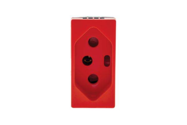 Tomada Dedicada 2P+T 20A 250V B.Paraf 1M Vermelha - Pial Plus+