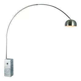 Luminária de Chão Piso 240x220x32cm Metal e Mármore Cromado