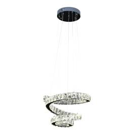 Pendente LED 3000K/4000K/6000K Multitemperatura 64W Bivolt Ø50cm Metal e Cristal Cromado