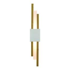 Arandela de Parede LED 3000K 6W Bivolt 49x8cm Metal e Acrílico Dourado