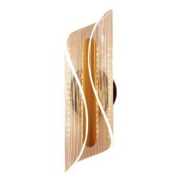 Arandela de Parede LED 3000K 7W Bivolt 28xØ12cm Metal e Acrílico Dourado