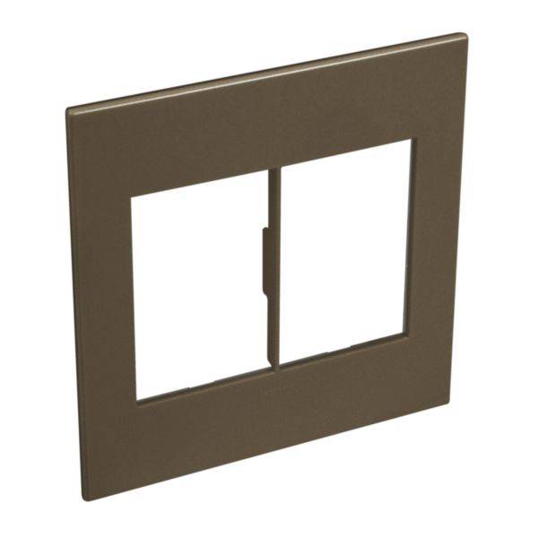 Placa 3+3 Postos 4X4 Quadrados Dark Bronze Arteor