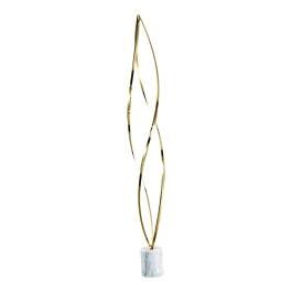 Luminária de Chão Piso LED 3000K 65W Bivolt 157xØ20cm Inox e Silicone Dourado e Branco