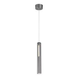 Pendente LED 3000K 7W Bivolt Ø4x32,5cm Metal e Acrílico Cinza