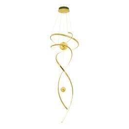 Pendente LED 3000K 150W Bivolt Ø75x180cm Inox e Silicone Champanhe