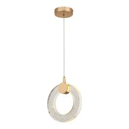 Pendente LED 3000K 6W Bivolt Ø20cm Metal e Cristal Rosê