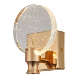Arandela de Parede LED 3000K 6W Bivolt 13cm Metal e Cristal Dourado