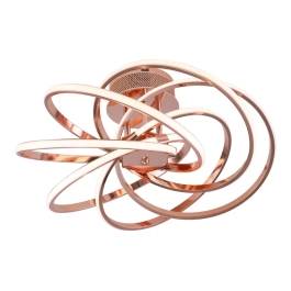 Plafon de Sobrepor LED 3500K 43W Bivolt Ø56cm Alumínio e Silicone Rosê
