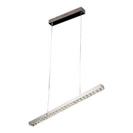 Pendente LED Linear 6000K 23W Bivolt 80x7cm Metal e Cristal Cromado