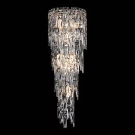 Arandela de Parede 79x27cm Metal e Cristal Cromado e Transparente