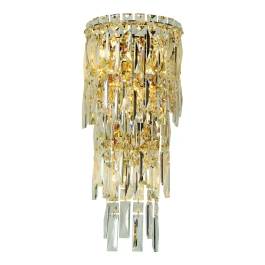 Arandela de Parede 50x23cm Metal e Cristal Cromado e Transparente